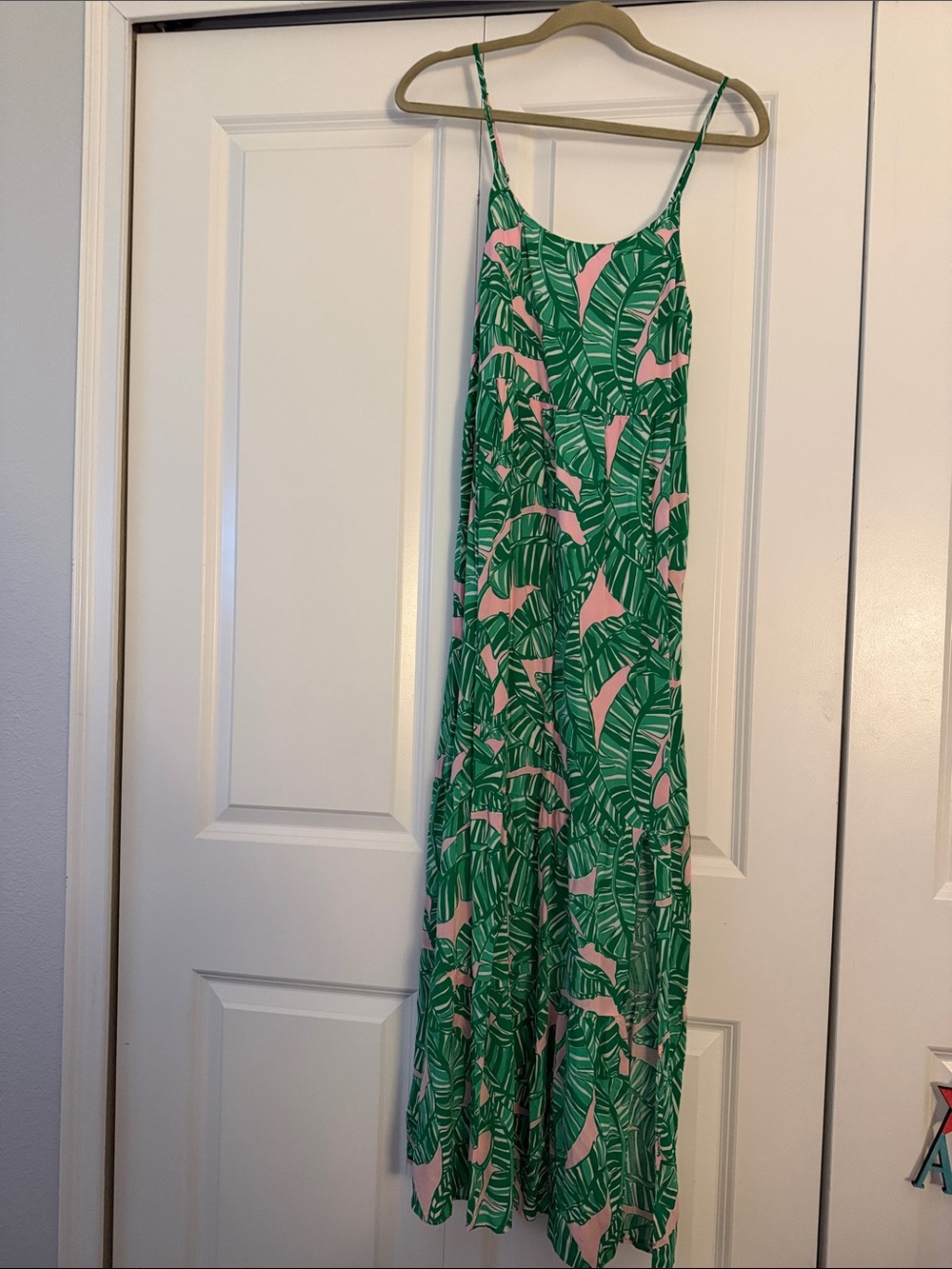 Lilly Pulitzer Teresa Maxi Dress Green & Pink Tropical print
